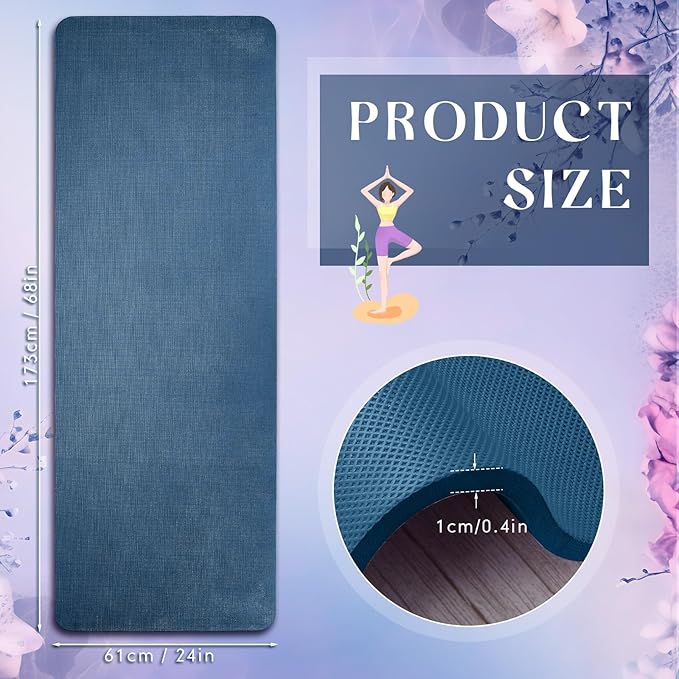 Timgle 6 Pcs 10mm Thick Yoga Mat Bulk, 68 x 24 Inches, Anti-Slip Tear-Resistant Exercise Mat for Adult Fitness, Stretching, Workout and Studio - Bloomnest