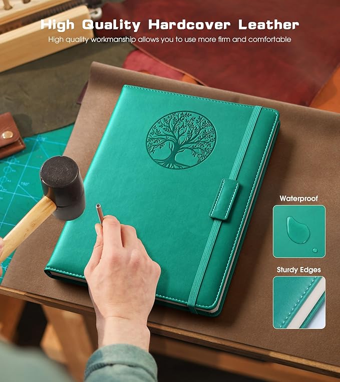 Lined Journal Notebook for Women Men,256 Pages B5 Large Hardcover Leather Journals for Writing,Travel,Business,Work & School,College Ruled Notebooks for Note Taking,Diary Notepad 7.8"×10.2" - Bloomnest