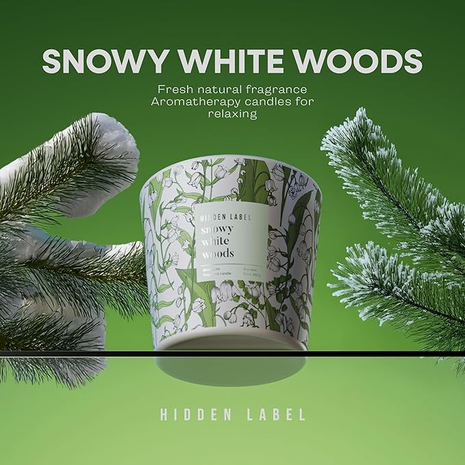 Giant Candle, Snowy White Woods Scented Candle for Home, 30oz Natural Soy Wax, 3-Wick Large Aromatherapy Candles, Up to 100Hour Burn Time, Long Lasting Highly Scented Luxury Candle Gift - Bloomnest