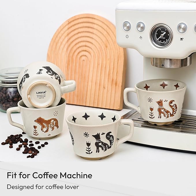 Ceramic Coffee Mug, 12 oz Novelty Unique Teacup with Handle, Stoneware Cup for Tea Mocha Latte Cappuccino Espresso (Bear) - Bloomnest