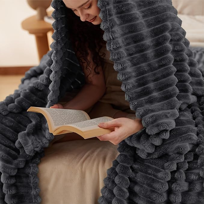 Bedsure GentleSoft Grey California King Size Blanket for Bed - Cozy Soft Blankets for Women, Cute Large Throws for Girls, 102x96 Inches - Bloomnest