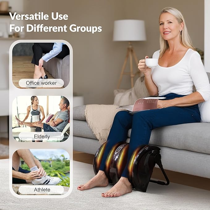 Snailax Foot Massager with Heat, Shiatsu Feet and Calf Massager Machine for Plantar Fasciitis, Neuropathy, Improve Circulation, Foot Leg Massager with Remote Control - Bloomnest