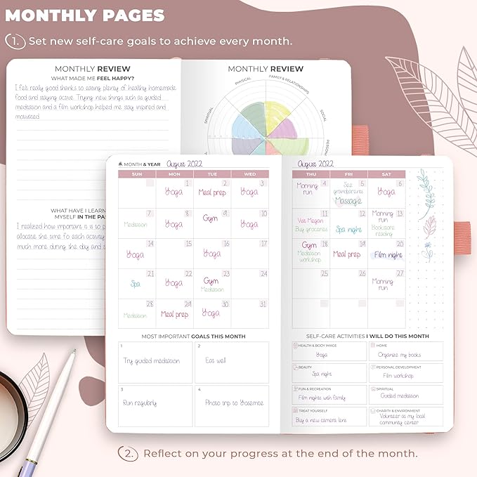 Clever Fox Self-Care Journal Pocket – Daily Reflection Notebook – Mental Health & Personal Development Planner, Meditation & Mood Log (Rose Gold)