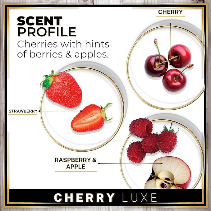 Urban Naturals Car Air Freshener Diffuser 1 Pack - Cherry Luxe Scent, 45+ Days Long Lasting Fragrance, Made in USA, Glass & Wood, Hanging Design + Vent Cip, Easy to Use - Bloomnest