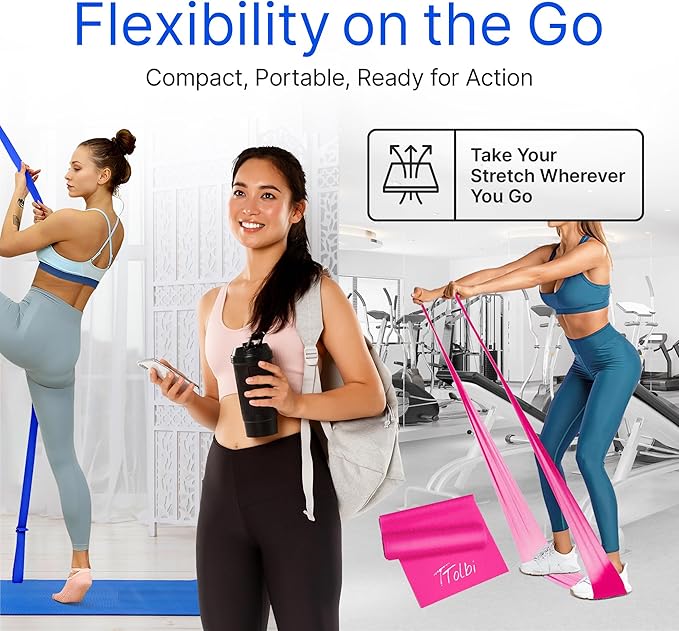 Stretching Strap with Door Anchor & Resistance Band – Improve Leg Stretch Flexibility for Splits, Ballet, Dance, Cheer, Yoga & Gymnastics - Home Leg Stretcher Trainer Equipment Stuff for All Levels - Bloomnest