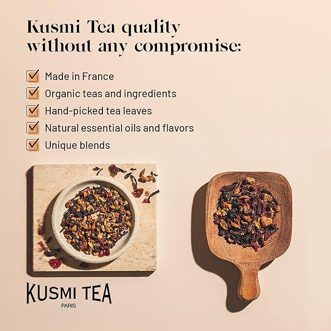 Kusmi Tea - Organic Tea Gift Set - Gift Idea for Men and Women - Green Tea, Herbal Tea, Detox - A Selection of 5 Iconic Flavors - Loose Leaves - 5 Tins of 0,9 oz - Bloomnest