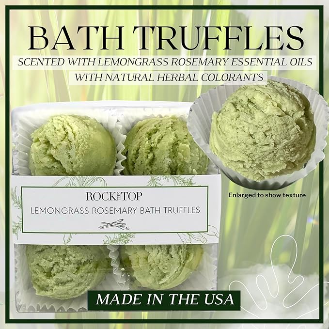 | 6 Lemongrass Rosemary Self Care Gifts for Women, Aromatherapy Epsom Salt Bath Soak, Lavender Soap, Bath Bombs, Bath Salts with Plant Based Loofa Dry Brushing Body Brush Gift - Bloomnest
