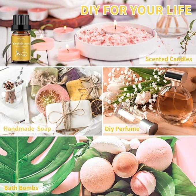 BURIBURI Hotel Scent Essential Oil, Lifestyle Hotel Collection Fragrance Aromatherapy Oil Blends, Air Freshener Hotel Collection Diffuser Oil - Yihe Golden Laurel BURIBURI