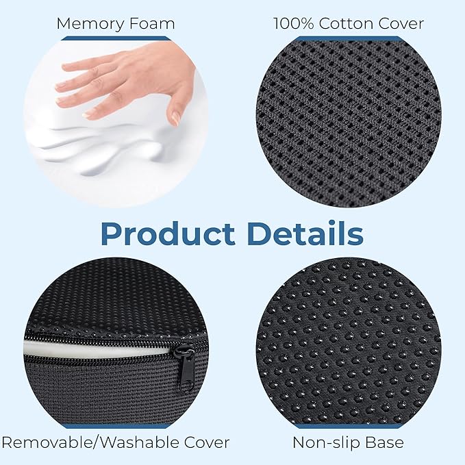 5 STARS UNITED Donut Pillow Hemorrhoid Tailbone Cushion – Large Cushion for Pain Relief – Coccyx, Prostate, Sciatica, Pelvic Floor, Pressure Sores, Pregnancy, Postpartum Recovery, Dark Gray - Bloomnest