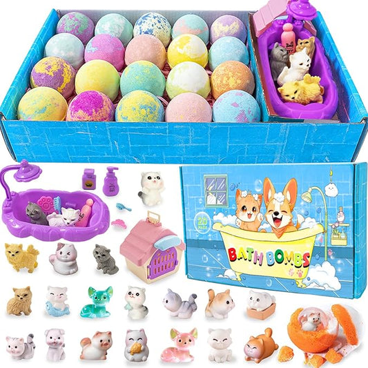 Kids Bath Bombs with Surprise Inside, 20 PackGift Set, Natural Organic Bubble Bath Kids Foam Bath - Bloomnest