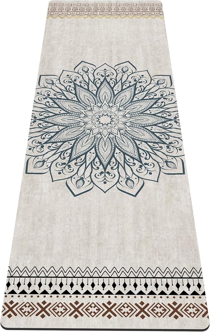 nuveti Yoga Mat Print Extra Thick TPE Non Slip Fitness Exercise Mat with Carrying Bag,72"x24" Extra Thick 6MM Exercise & Workout Mat for Yoga, Pilates Fitness and Floor Exercises - Bloomnest