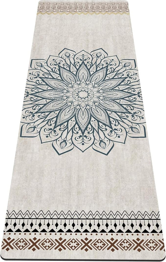 nuveti Yoga Mat Print Extra Thick TPE Non Slip Fitness Exercise Mat with Carrying Bag,72"x24" Extra Thick 6MM Exercise & Workout Mat for Yoga, Pilates Fitness and Floor Exercises - Bloomnest