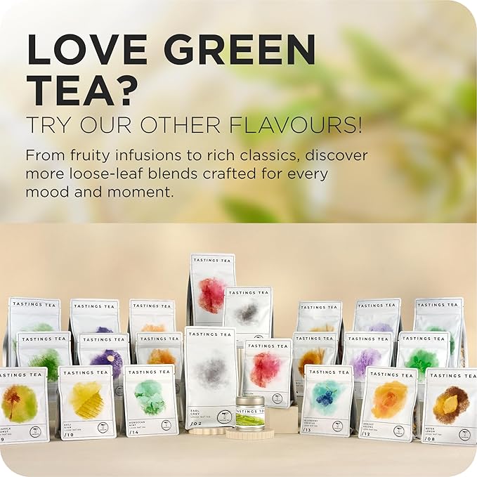 Tastings Tea Green Tea - 2.75 oz Loose Leaf | Enhanced Focus & Mental Clarity | Practice Mindfulness - Bloomnest