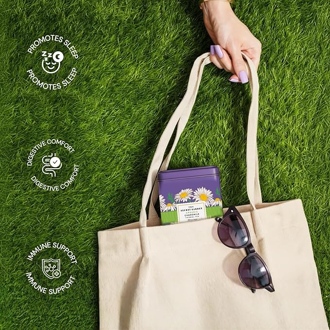 Life Plus Style Gourmet The Secret Garden Organic Chamomile Herbal Tea Bags Calming Caffeine-Free Tea for Sleep & Relaxation Supports Digestion & Stress Relief Non GMO Gluten Free Eco-Friendly - Bloomnest