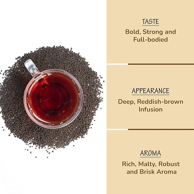 BREWIX, Premium CTC Assam Black Tea (125+ Cups, 8.82oz/250g) Strong and Full Bodied Loose Leaf Tea | For Kombucha, Indian Milk Tea, Iced Tea & English Breakfast Tea - Bloomnest