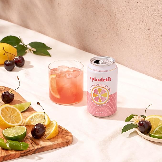 Spindrift Pink Lemonade Can 12 Ounce (Pack of 24) - Bloomnest