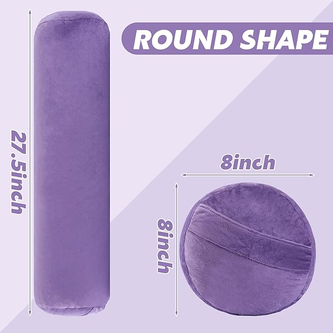 MABOZOO Round Yoga Pillow, Cylindrical Yoga Bolster Pillow with Washable Cover, Meditation Cushion Body Cushion for Practice, Restorative, Meditation - Bloomnest