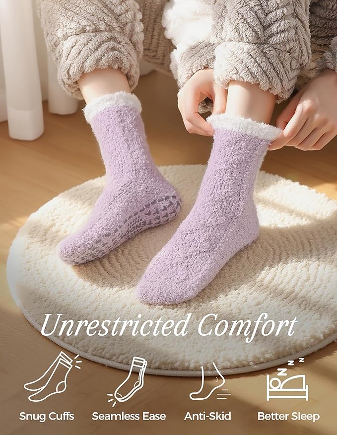 TEHOOK Warm & Cozy Valentines Gifts for Women, Fluffy Fuzzy Plush Sleeping Slipper Socks - Soft Warm Fabric - Bloomnest