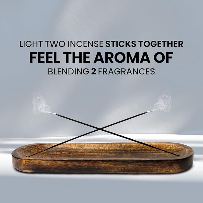 Incense Holder-Incense Burner/Ash Catcher-Handmade Wooden Insence Tray Home Decor 11x4x1.2 Inches