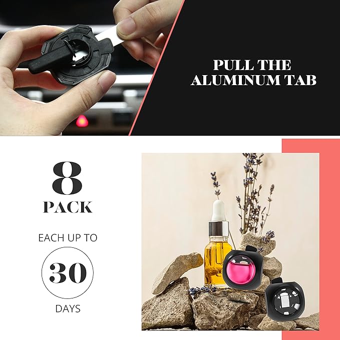 Car Air Freshener Vent Clips, 8PK, 6 Peach, 2 New Car Scent, Fresheners for Men Women, Up to 240 Days, Long Lasting Air Freshener, Odor Eliminator - Bloomnest