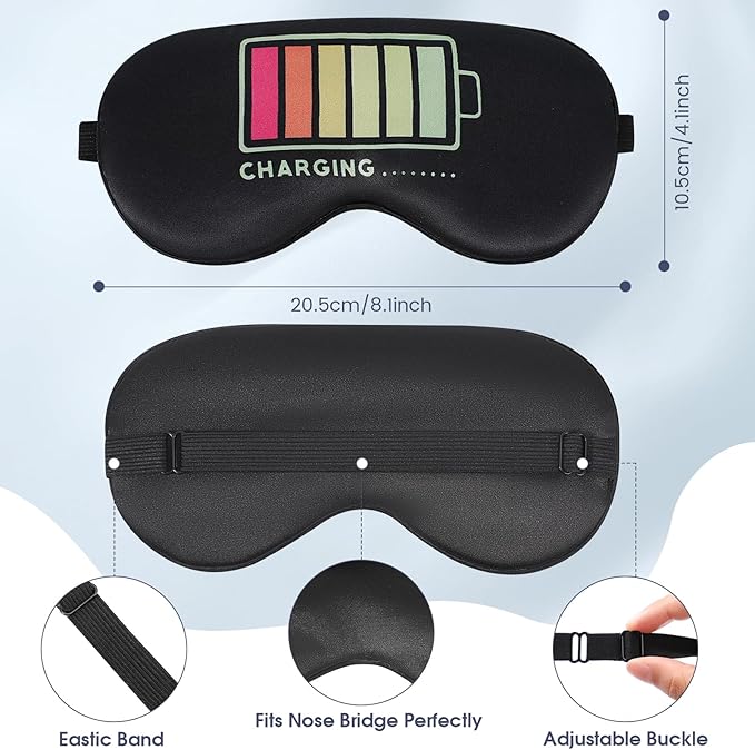 2 Pcs Sleep Mask for Kids Boys, Silk Eye Covers for Sleeping, Adjustable Strap & Light Blocking Design, Adult Children's Bedtime Blindfold for Travel and Home Use with Gift Box - Bloomnest