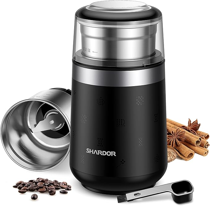 SHARDOR Super Silent Coffee Grinder, Herb, Spice, Electric Coffee Bean & Espresso Grinder with 1 Removable Stainless Steel Bowl - Bloomnest