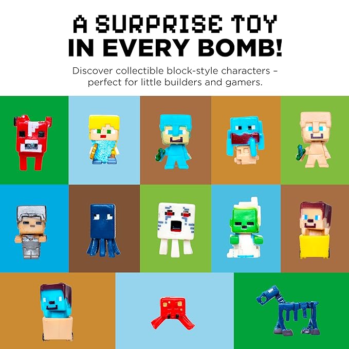 TNT Creeper Bath Bomb for Kids with Block Builder Surprise Figure Inside (1 Pack) – Large Fizzy Bubble Mine Bomb for Boys & Girls – Fruity Scent, Skin-Safe, Made in USA - by Two Sisters - Bloomnest