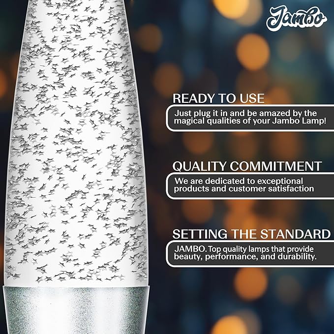 Jambo 16-Inch Silver Star Glitter Lamp I Beautiful Liquid Lamp I Entertaining for Adults and Kids I Perfect Holiday Gift - Bloomnest