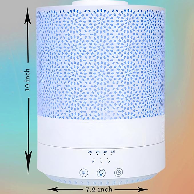 BlueHills 2500 ML XL Essential Oil Diffuser Aroma Humidifier with Timer for Large Home Decor Baby Rooms Big Huge 2.5 L Capacity Long Run Color Changing Lights Decorative Design High Mist White- F002 - Bloomnest
