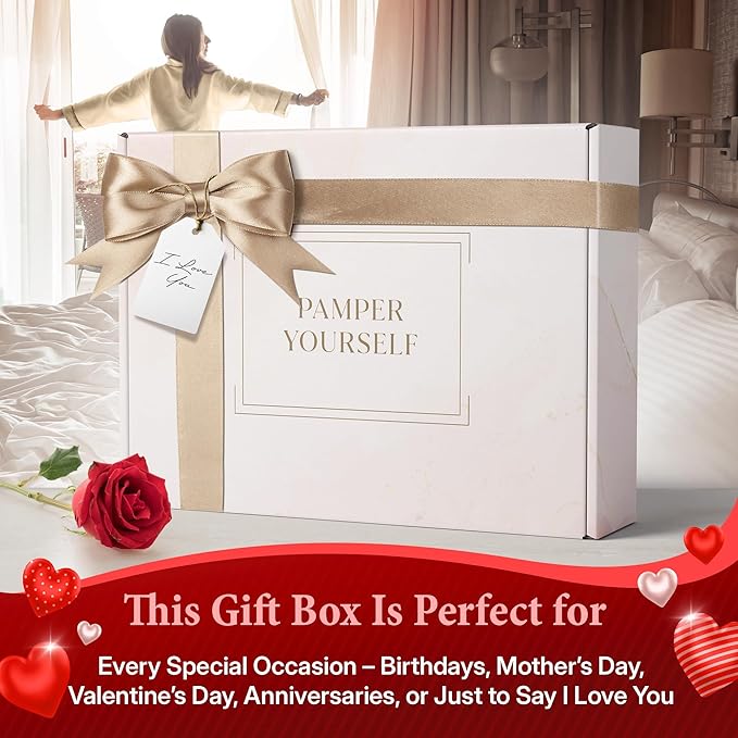 17-Piece Luxury Gift Set with Robe | Complete INFUSÉ White Tea & Coconut Bath Collection | Self-Care Kit with Bath Bombs, Face Masks & Hair Care | Bridesmaid, Mom, Wife, Grandma or Loved Ones