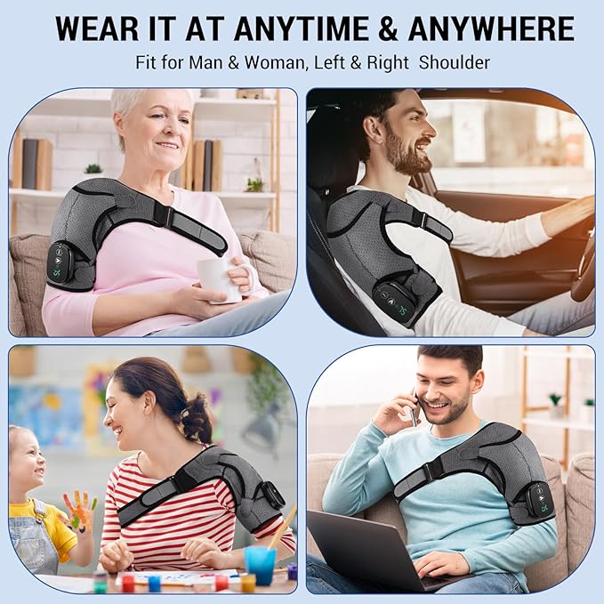 Shoulder Heating Pads for Rotator Cuff Pain, Heated Shoulder Wrap Brace for Men Women - Bloomnest