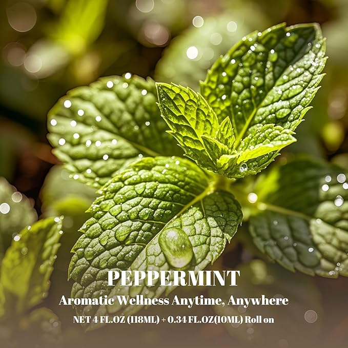 Peppermint Essential Oil & Roll-On Oi — Peppermint Oils for Aromatherapy, Diffusers, Humidifiers, Home fragrances, DIY Skincare, Candle, Soap Making, Relaxation, Yoga, and Meditation Ethlauff