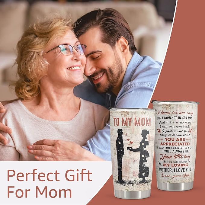 Macorner Mothers Day, Birthday Gifts for Mom, Women & Christmas Gifts From Son, Kids, Stainless Steel Tumbler 20oz - Bloomnest