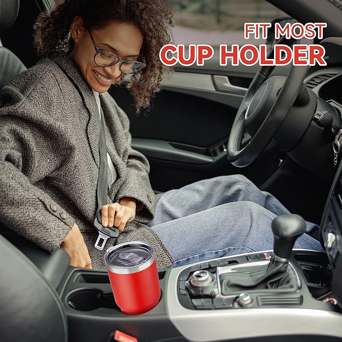 30 oz Tumbler with Lid Stainless Steel Tumblers Bulk Vacuum Insulated Cup Reusable Powder Coated Travel Mug Double Wall Leak Proof Cups Keep Cold Drinks for 12 Hours Wine Red, Set of 4