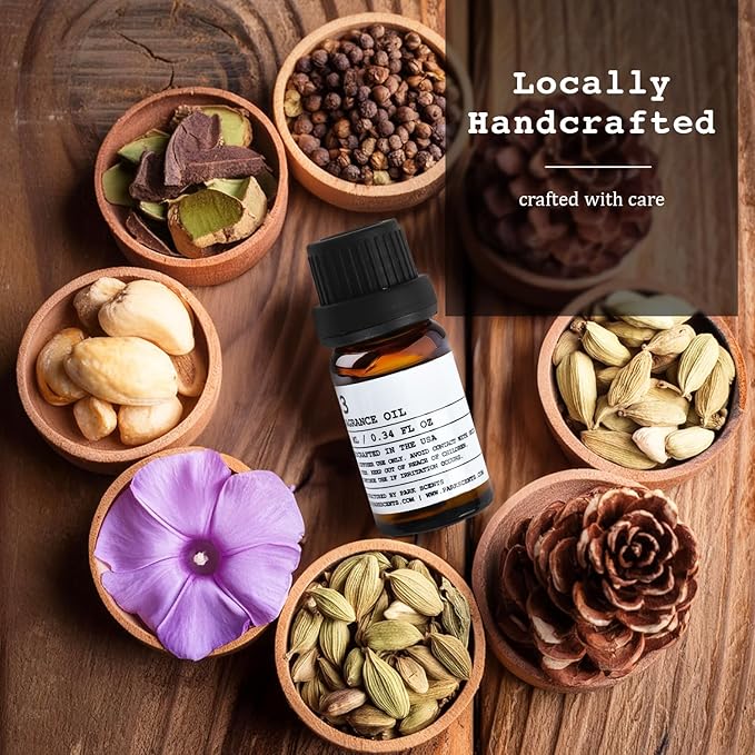Santal Essential Oil for Diffuser - Inspired by Santal 33 Scent, Diffuser Oil with Euro Dropper - Aromatic Luxurious Fragrance, Handcrafted in The USA - Glass Bottle, 10 ml. Park+Scents