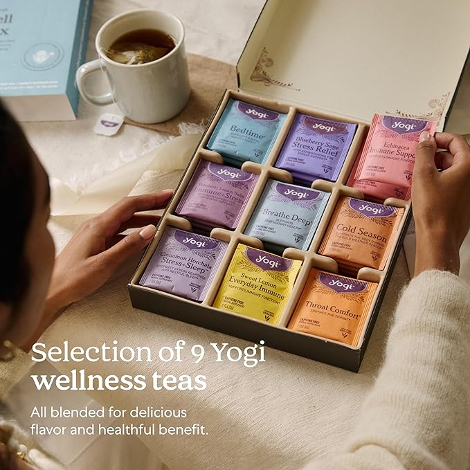 Organic Sampler Gift Box-5 Tea Bags per Flavor (45 Tea Bags)-Delicious Wellness Immunity Teas-9 Herbal Teas-Caffeine-Free Tea Variety Pack-Tea Gift Set - Bloomnest