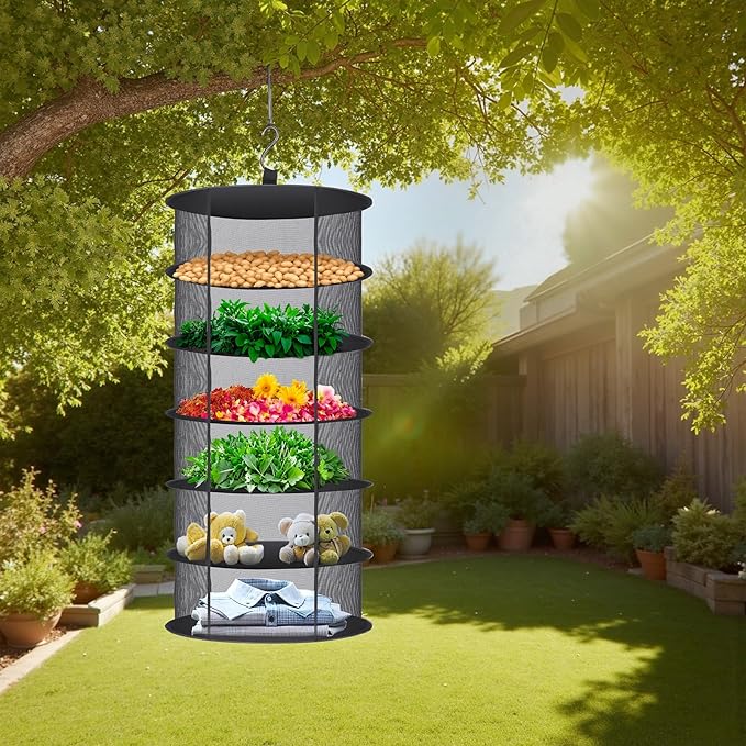 Herb Drying Rack Hanging Collapsible Drying Net for Garden Hydroponic Plant, Flowers, Herbs,Dry Mesh Folding Dryer (8 Layer) - Bloomnest