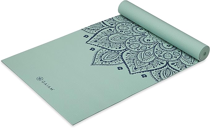 Gaiam Yoga Mat - Premium 5mm Print Thick Non Slip Exercise & Fitness Mat for All Types of Yoga, Pilates & Floor Workouts (68" x 24" x 5mm) - Bloomnest