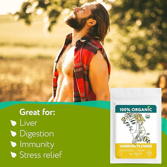 Organic Yarrow Tea (40 Tea Bags) - Support Immune Function, Digestion, Relaxation - Women's Tea for Healthy Cycle and Emotional Balance - Te de Milenrama - Bloomnest