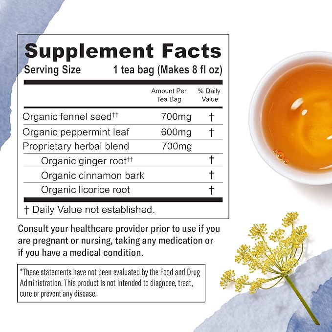 Numi Organic Congest Away Herbal Tea – 48 HerbalTea Bags – Caffeine Free Cooling Blend with Fennel Peppermint Ginger Cinnamon & Licorice for Soothing Respiratory Comfort - Bloomnest