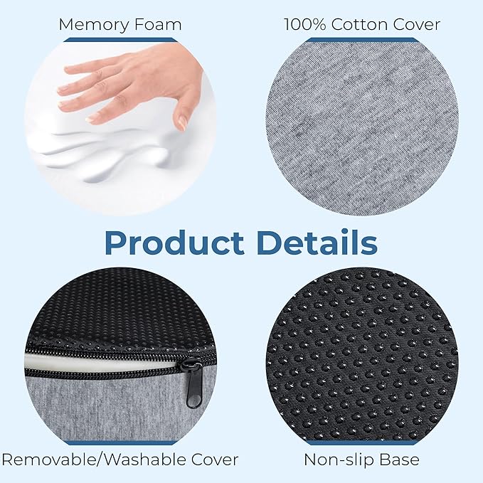 5 STARS UNITED Donut Pillow Hemorrhoid Tailbone Cushion – Large Cushion for Pain Relief – Coccyx, Prostate, Sciatica, Pelvic Floor, Pressure Sores, Pregnancy, Postpartum Recovery, Gray - Bloomnest