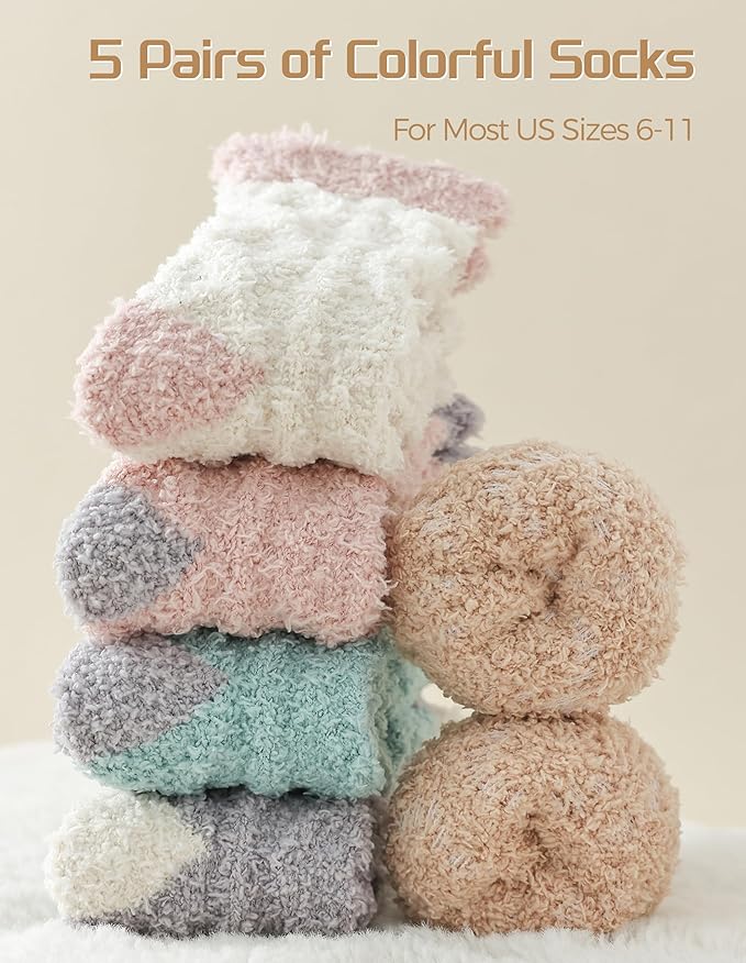 TEHOOK Warm & Cozy Valentines Gifts for Women, Fluffy Fuzzy Plush Sleeping Slipper Socks - Soft Warm Fabric - Bloomnest