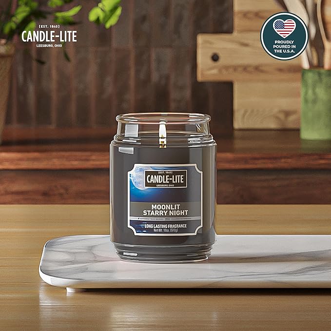 Candle-lite Scented Candles, Moonlight Starry Night, 18 oz Jar, Proudly Poured in The USA, Aromatherapy Candle, Single-Wick with 110 Hours of Burn Time, Perfect for Creating a Refreshing Ambiance - Bloomnest