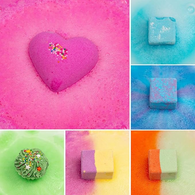 Bath Bombs,10 Natural Bath Bomb Gift Set, Organic Bubble Bath Bombs, Shea Butter Dry Skin Moisturize, Fizzy Spa Bath for Her Mom Women Kids Girls Girlfriend, Mothers Day Birthday - Bloomnest