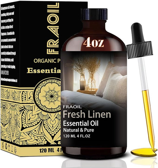 Fresh Linen Essential Oil, Fresh Linen Oil 4 Fl Oz 120ML for Diffuser Humidifier Yoga Cleaning DIY Candle Soap Making Perfume Gift for Women Fragrance Oils - Bloomnest