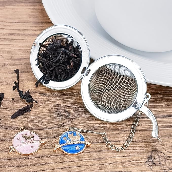 2Pcs Stainless Steel Mesh Tea Infuser, 2.1 inch Tea Ball with Cute Planet Cat Pendants,Tea Strainer Tea Diffuser Tea Steeper for Filtering Tea,Tea Infusers for Loose Tea (Cute Planet Cat, 2PC) - Bloomnest