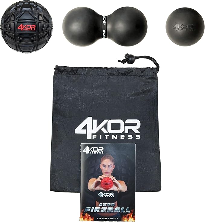 4KOR Massage Balls for Trigger Point Therapy - Myofascial Release Ball - Muscle Relief for Back, Neck, Shoulder, Foot Pain - Fitness Massage Balls for Mobility - Deep Tissue Release Ball - Bloomnest