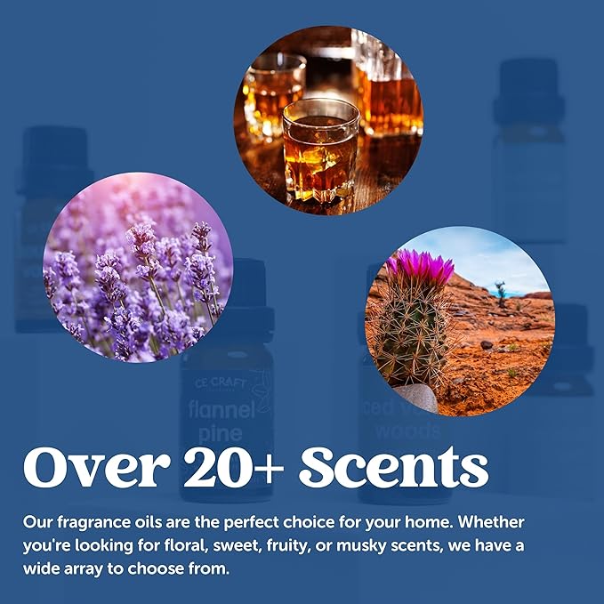 CANDECraftCo Premium Fragrance Oil – Diffuser Oils Fragrances Scented for Home, Candle Soap Making Supplies, Aromatherapy Blends for House (0.34 Fl Oz) (2-Pack, Flannel Pine) - Bloomnest