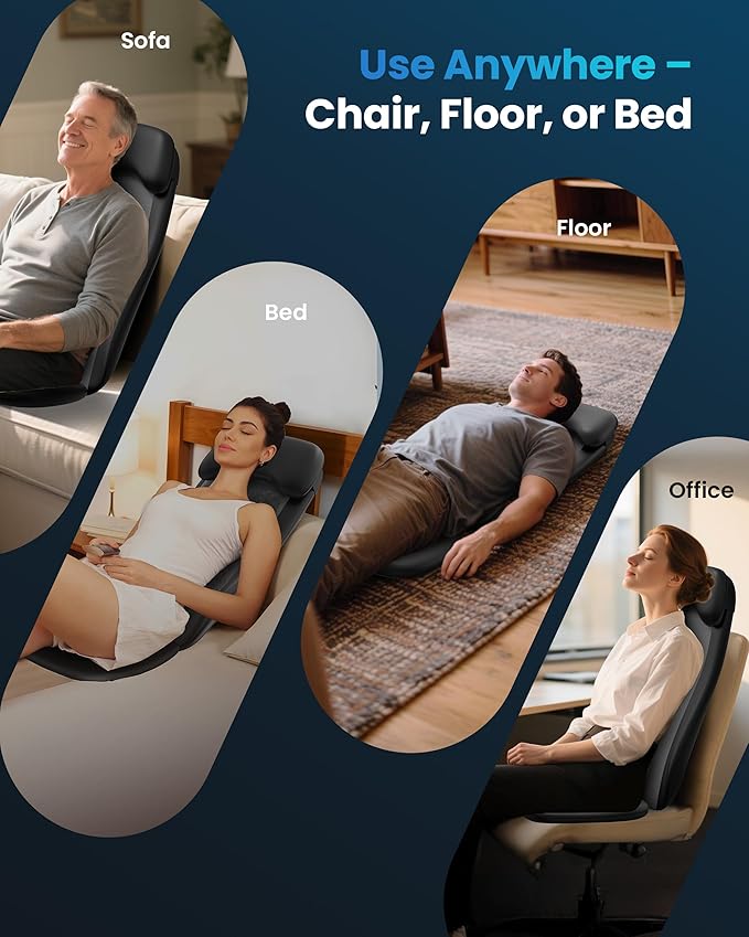 COMFIER Shiatsu Massage Cushion with Heat,2D/3D Shiatu Back Massager with App Control,Deep Tissue Kneading Massage Chair Pad with Vibration,Back Massager for Chair,Gifts for Dad,Mom - Bloomnest