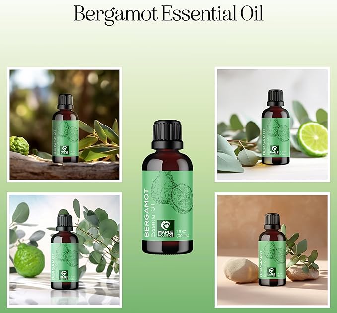 Bergamot Essential Oil for Diffuser Aromatherapy - 100% Pure Citrus Bergamot Oil for Hair Skin and Nails Plus Undiluted Relaxing Aromatherapy Essential Oil for Diffusers Baths and Topical Uses 1oz - Bloomnest